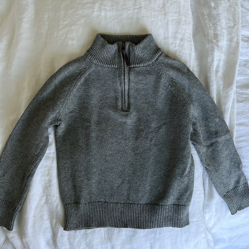 Crewcuts boys cotton-cashmere gray half zip
